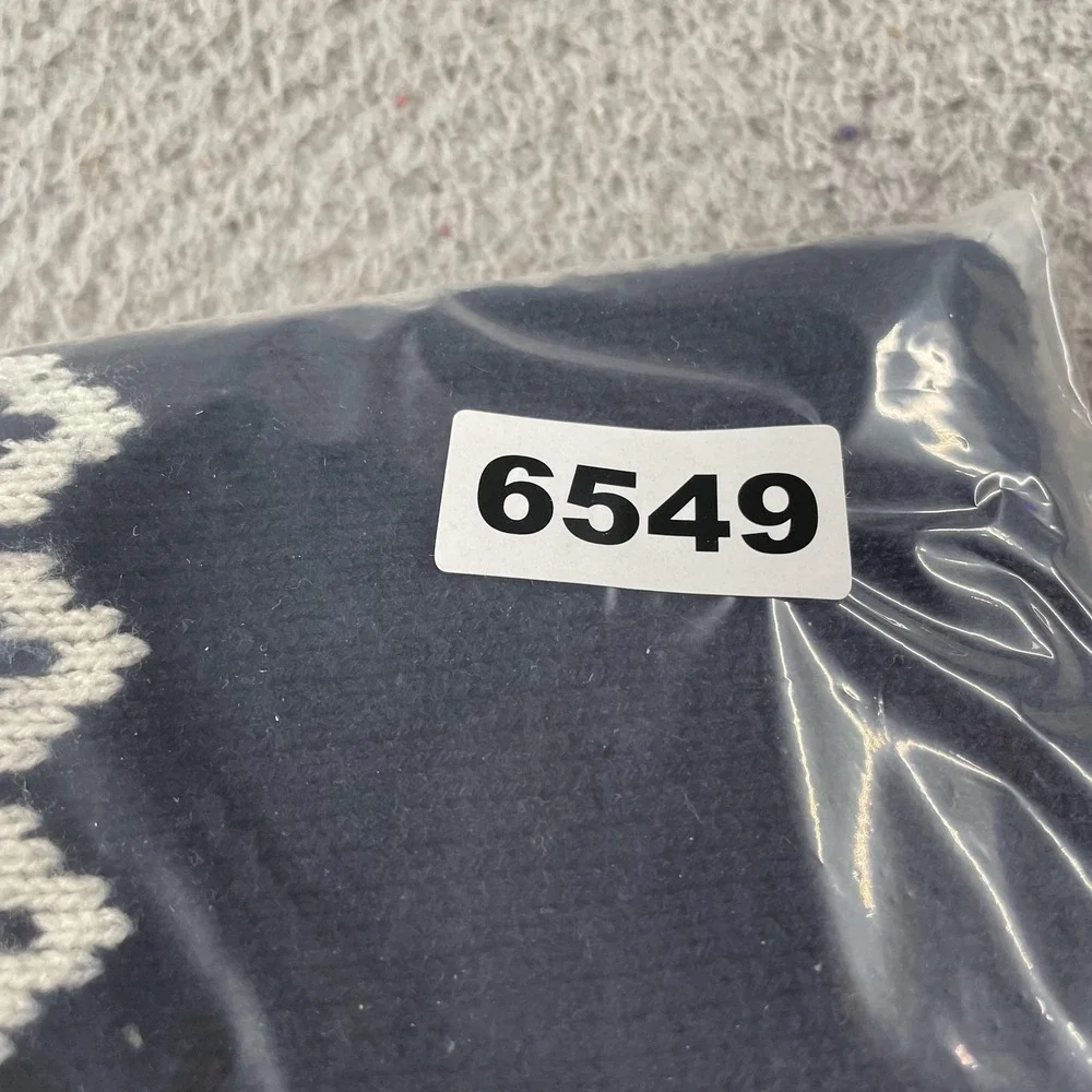 Sigallo Sweater Mens Medium Blue White Fair Isle‎ Nordic Snowflake Knit Winter